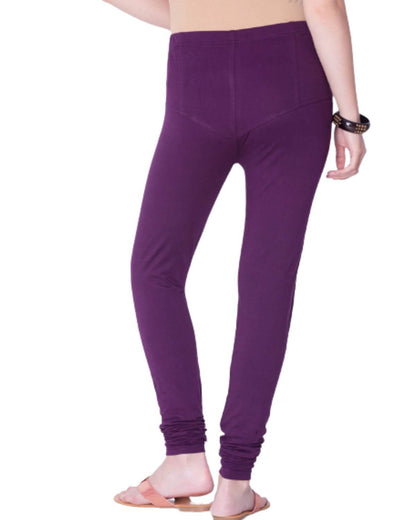 Women's Regular Fit Super Comfy Lycra Cotton Stretchable Leggings for Women, Dark Purple