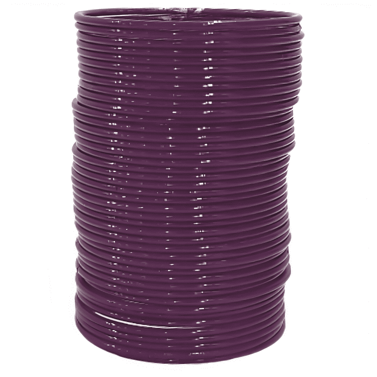 Dark Purple Color Plain Glossy Metal Bangles for womens set of 48 bangles