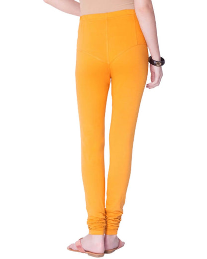 Women's Regular Fit Super Comfy Lycra Cotton Stretchable Leggings for Women, Dark Yellow