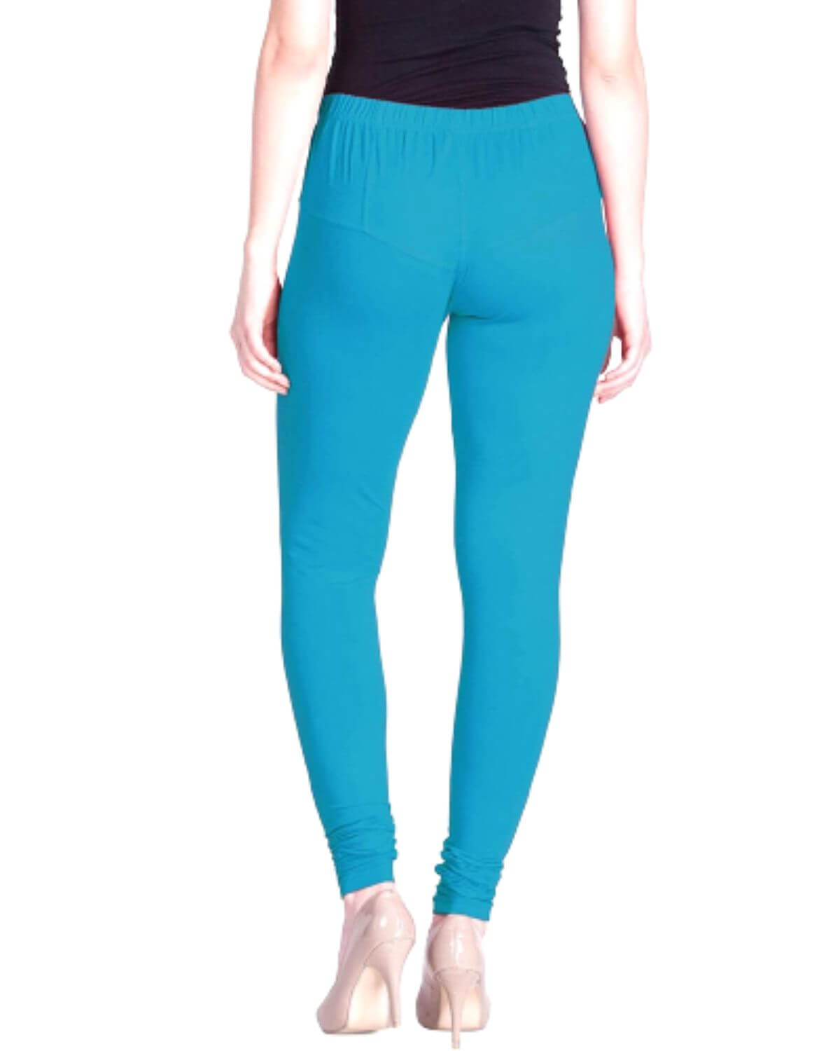 Women's Regular Fit Super Comfy Lycra Cotton Stretchable Leggings for Women, Firozi