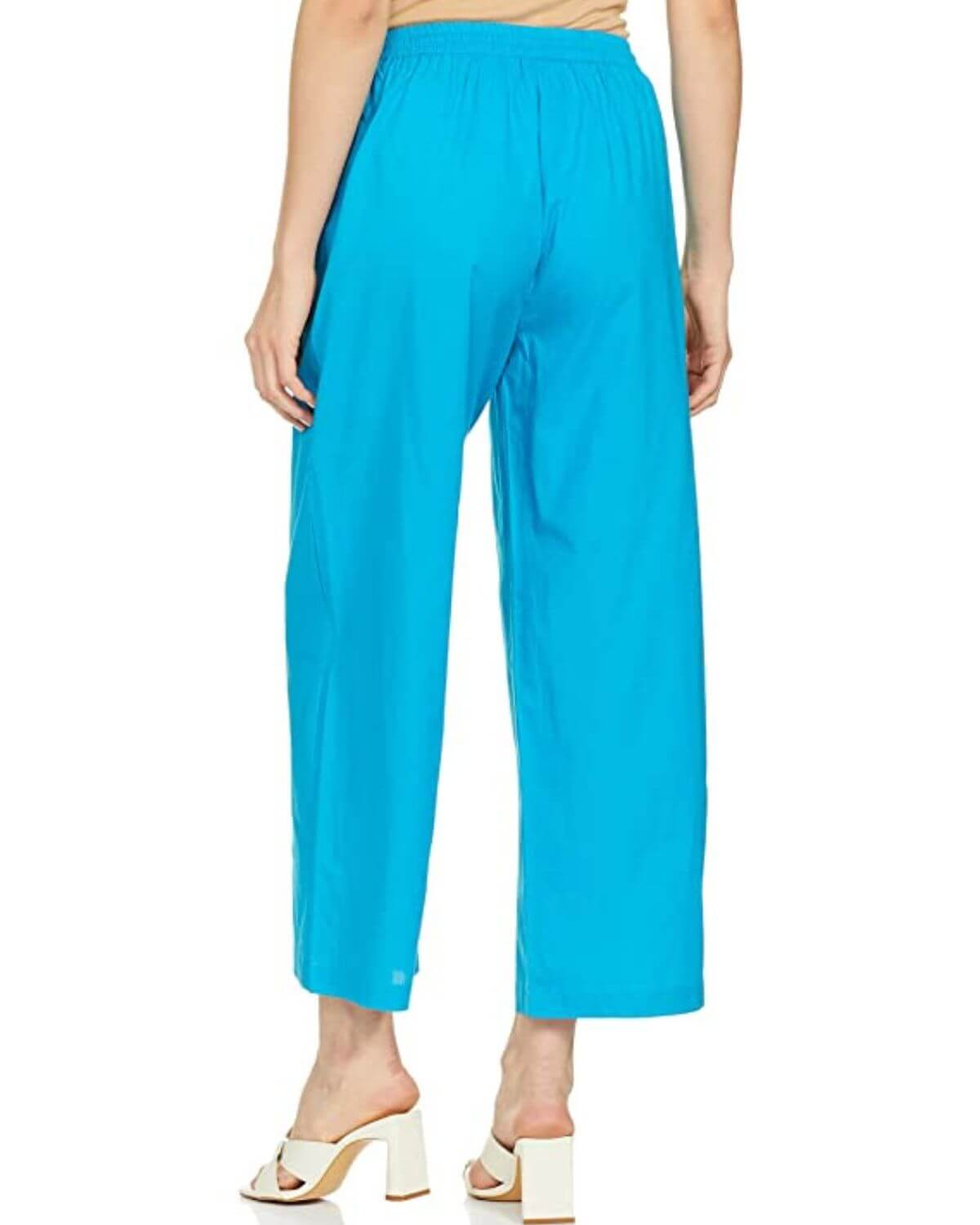 Firozi Rayon Cotton Regular Fit Palazzo Pants for Women 