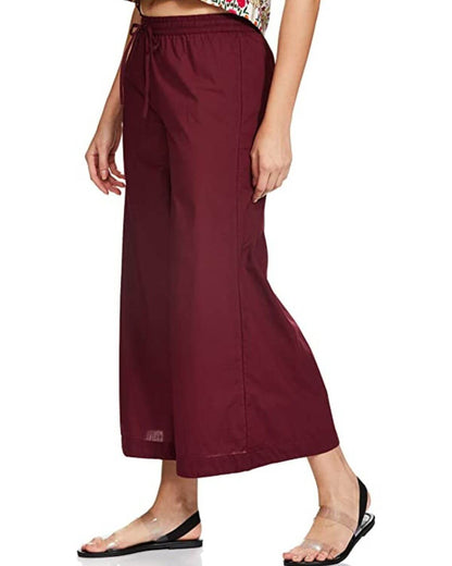 Meroon Rayon Cotton Regular Fit Palazzo Pants for Women 