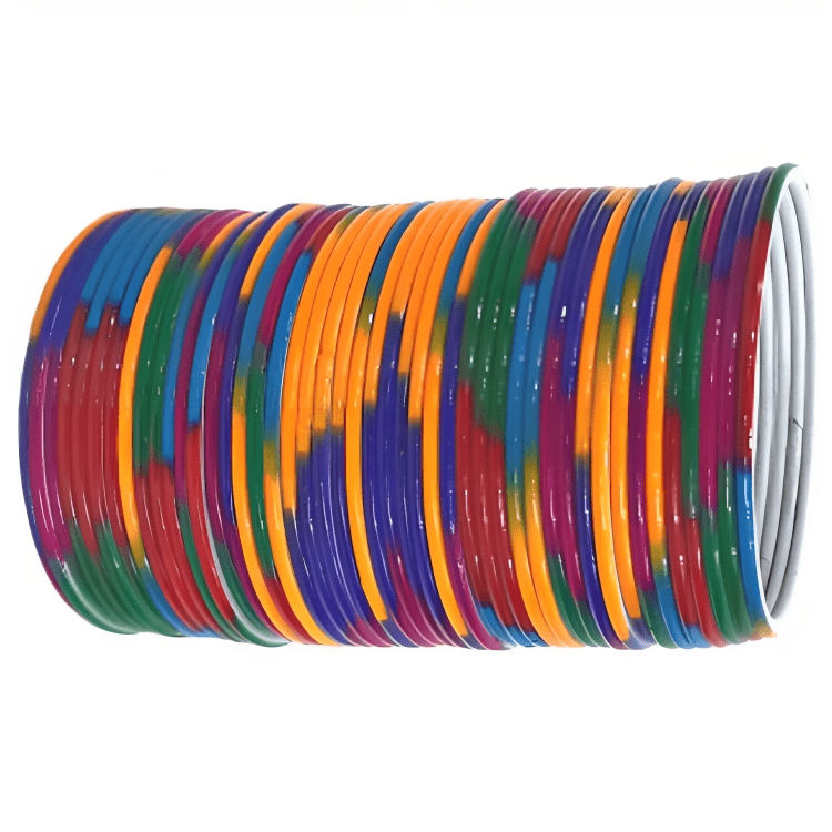 Multi Color Plain Glossy Metal Bangles for womens set of 48 bangles