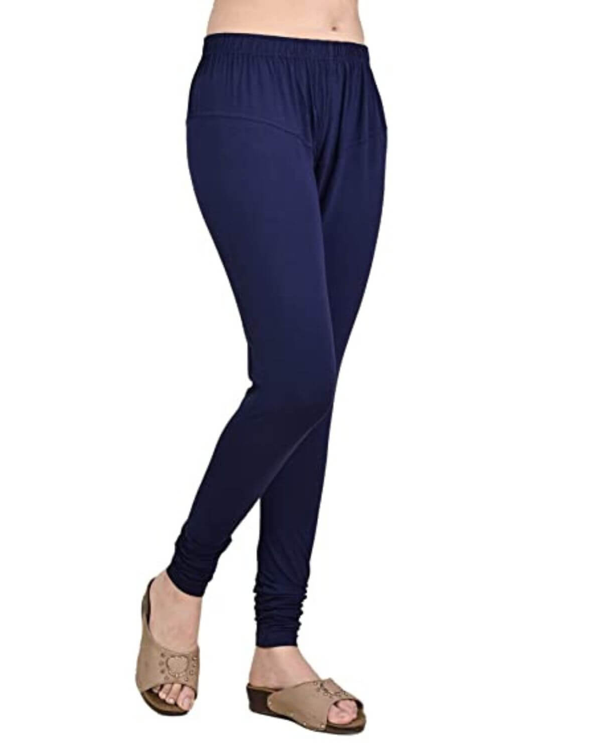 Women's Regular Fit Super Comfy Lycra Cotton Stretchable Leggings for Women, Navy Blue