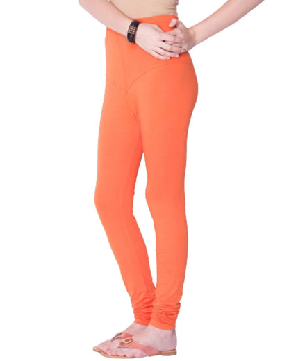 Women's Regular Fit Super Comfy Lycra Cotton Stretchable Leggings for Women, Orange