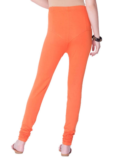 Women's Regular Fit Super Comfy Lycra Cotton Stretchable Leggings for Women, Orange