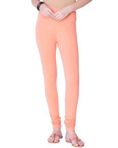 Women's Regular Fit Super Comfy Lycra Cotton Stretchable Leggings for Women, Peach