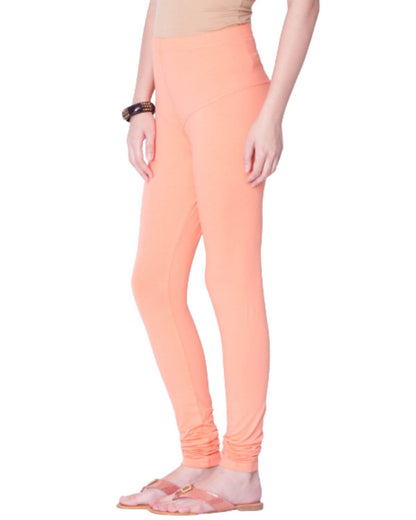 Women's Regular Fit Super Comfy Lycra Cotton Stretchable Leggings for Women, Peach