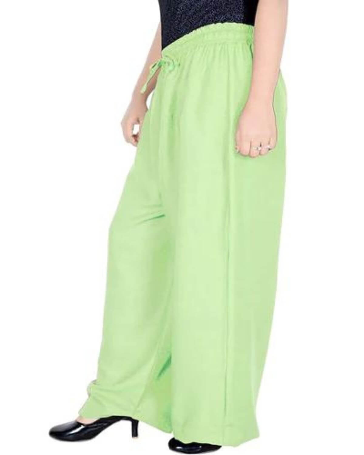 Pista Rayon Cotton Regular Fit Palazzo Pants for Women 