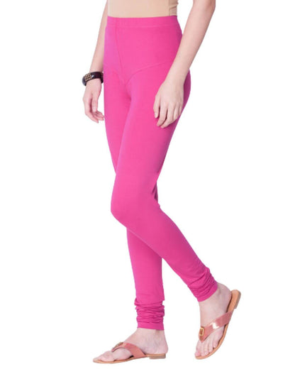 Women's Regular Fit Super Comfy Lycra Cotton Stretchable Leggings for Women, Pink