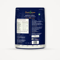 Saatdaana Cashew Nuts pouch back side with nutrition information, ingredients and storage details