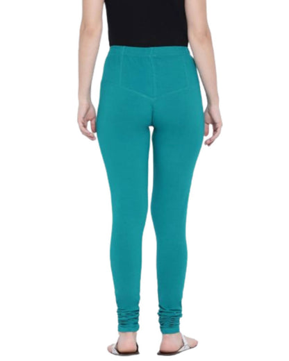 Women's Regular Fit Super Comfy Lycra Cotton Stretchable Leggings for Women, Rama Green