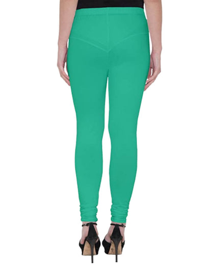 Women's Regular Fit Super Comfy Lycra Cotton Stretchable Leggings for Women, Sea Green