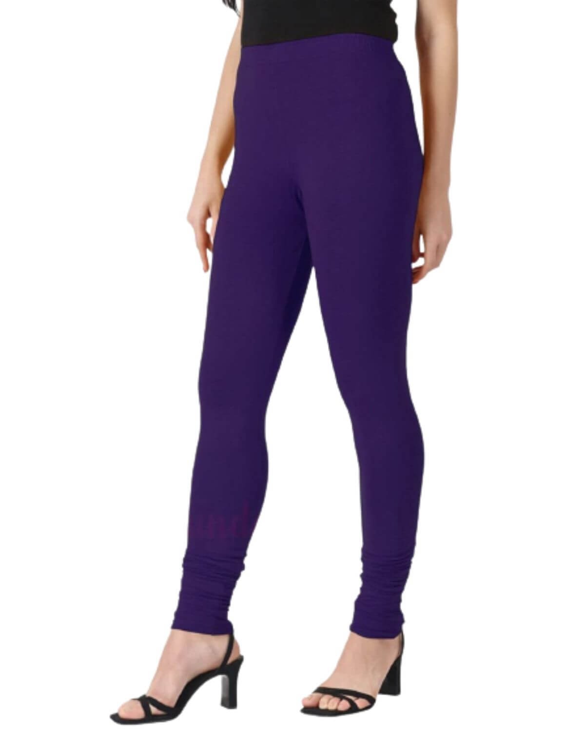 Women's Regular Fit Super Comfy Lycra Cotton Stretchable Leggings for Women, Voilet