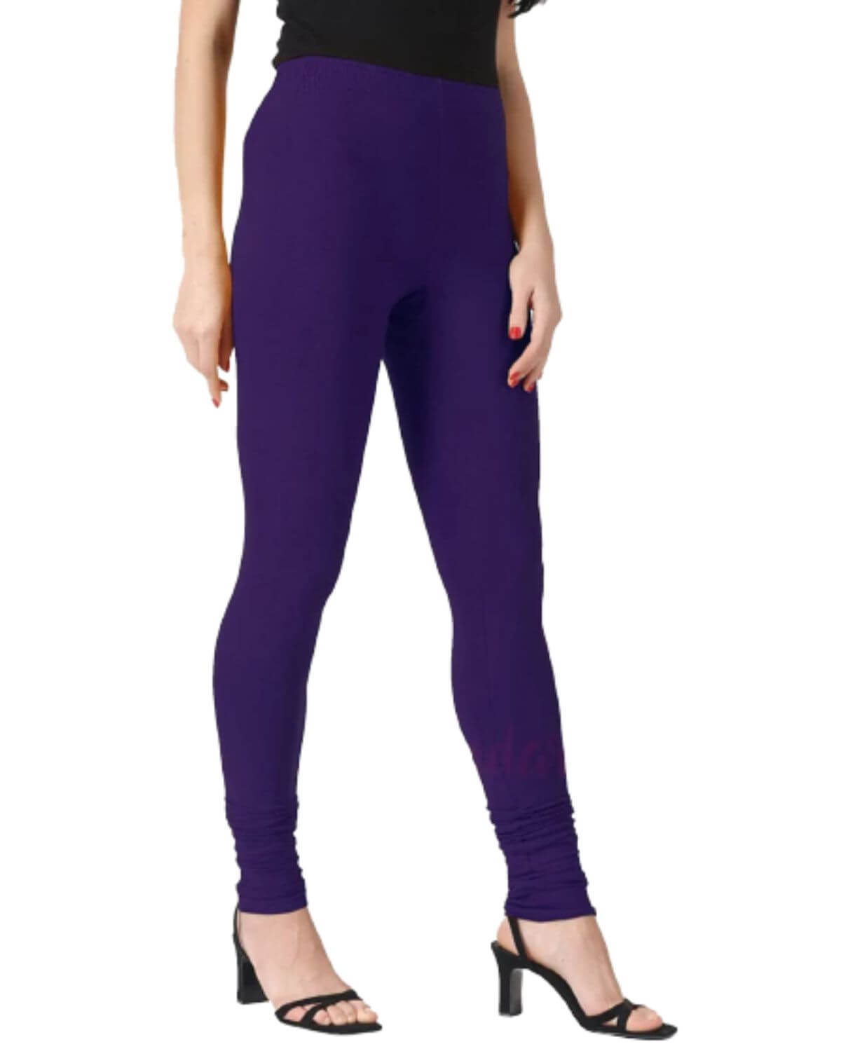 Women's Regular Fit Super Comfy Lycra Cotton Stretchable Leggings for Women, Voilet