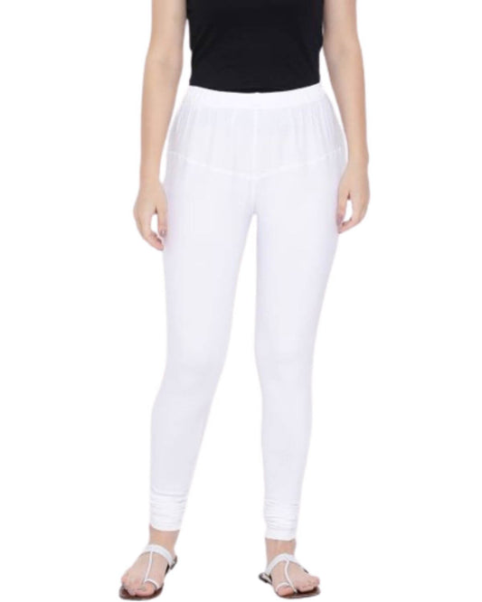 Women's Regular Fit Super Comfy Lycra Cotton Stretchable Leggings for Women, White