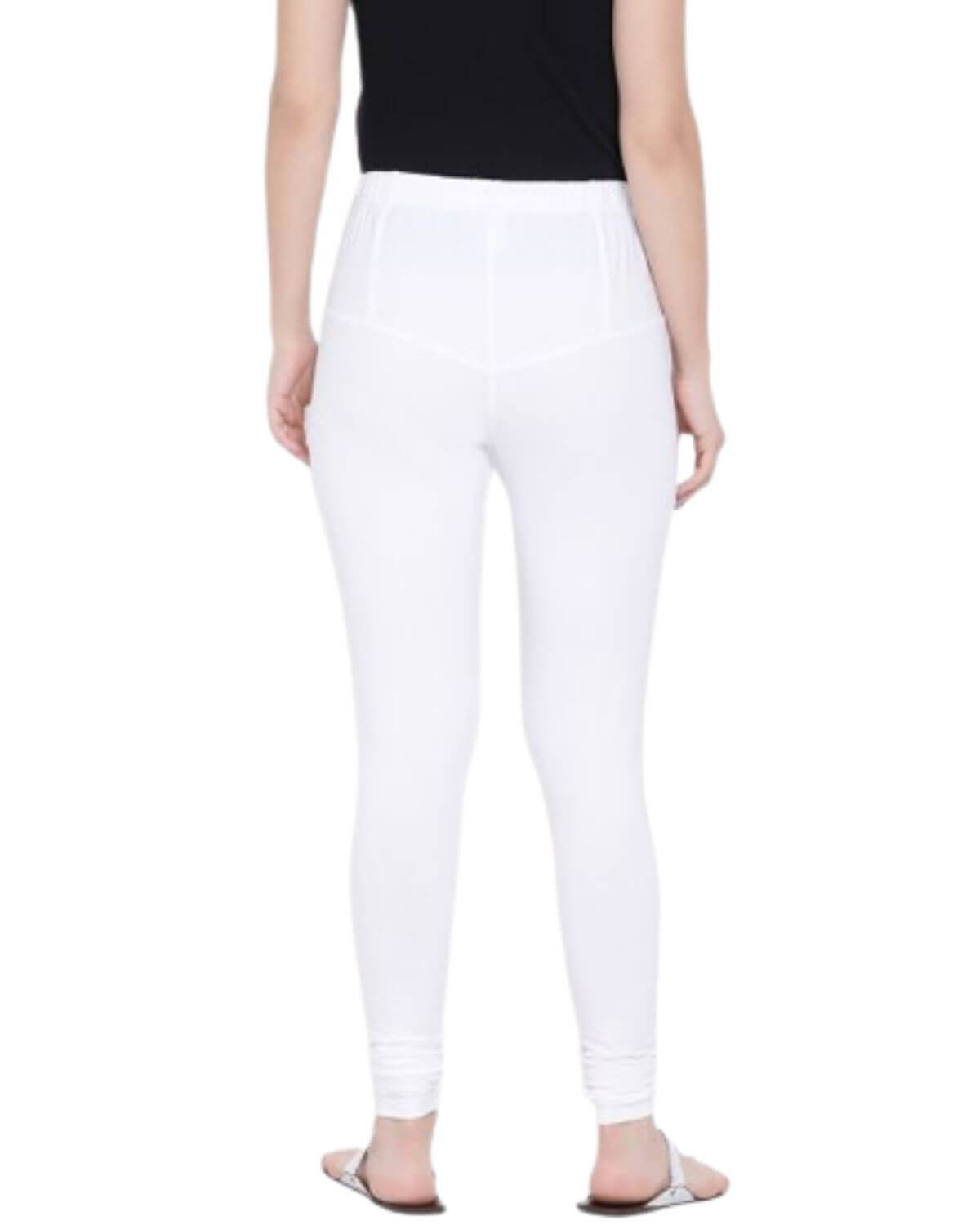 Women's Regular Fit Super Comfy Lycra Cotton Stretchable Leggings for Women, White