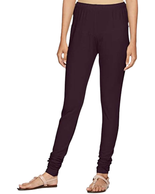 Women's Regular Fit Super Comfy Lycra Cotton Stretchable Leggings for Women, Wine