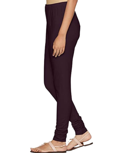 Women's Regular Fit Super Comfy Lycra Cotton Stretchable Leggings for Women, Wine