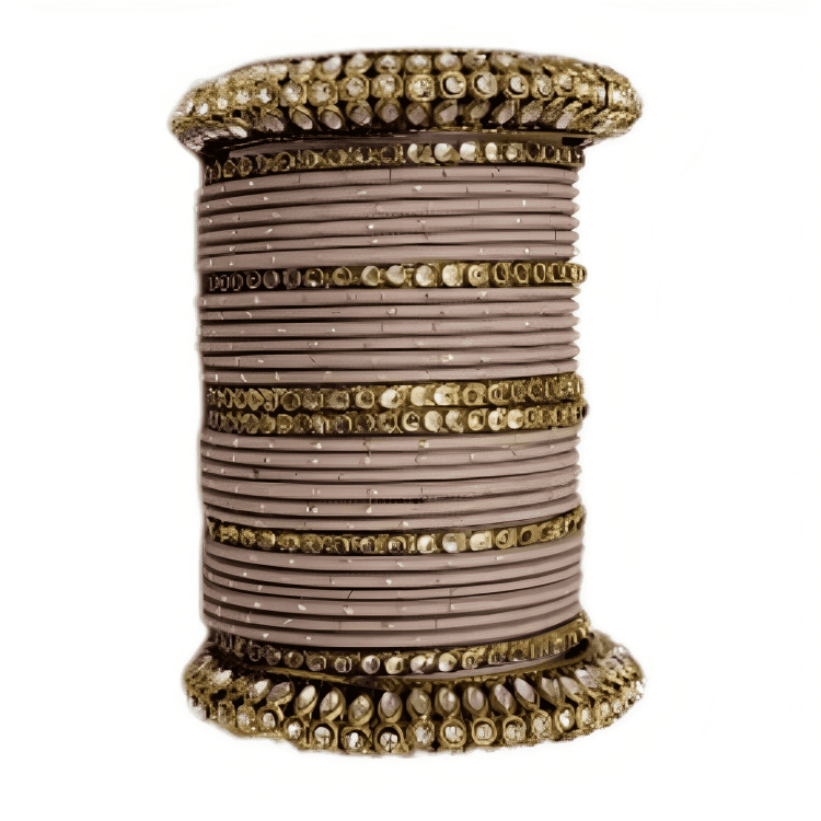 "Radiant Oxidized Gold Metal Kada and Brass Stone Bangles Sets For Women