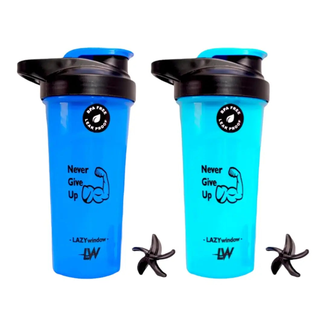 Premium Plastic Gym Shaker Bottle | Protein Shaker with Blending ball 600ml (Pack of 2)