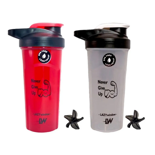 Premium Plastic Gym Shaker Bottle | Protein Shaker with Blending ball 600ml (Pack of 2)