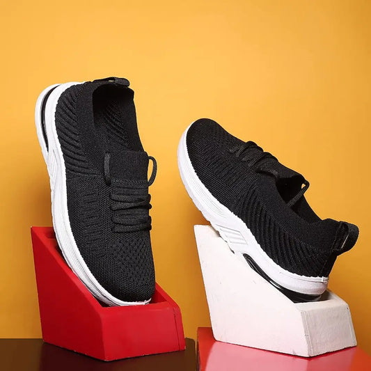Women Mesh Sports Shoes Walking Running Shoes For Women (Black)
