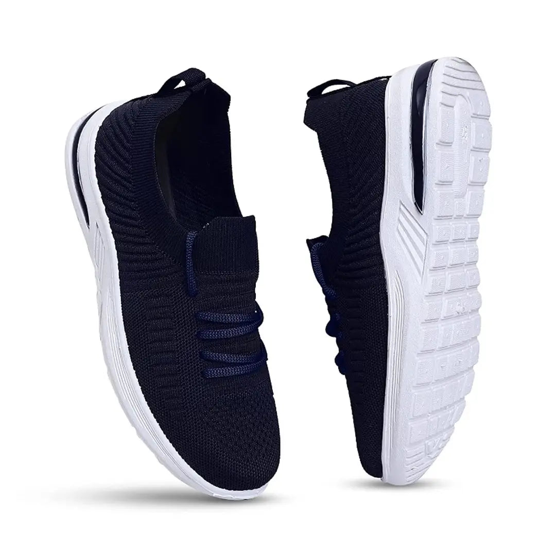 Womens Mesh Sports Shoes Walking Running Shoes For Women (Navy-Blue)