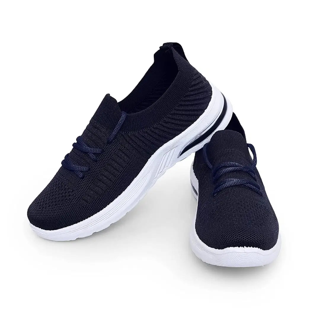 Womens Mesh Sports Shoes Walking Running Shoes For Women (Navy-Blue)