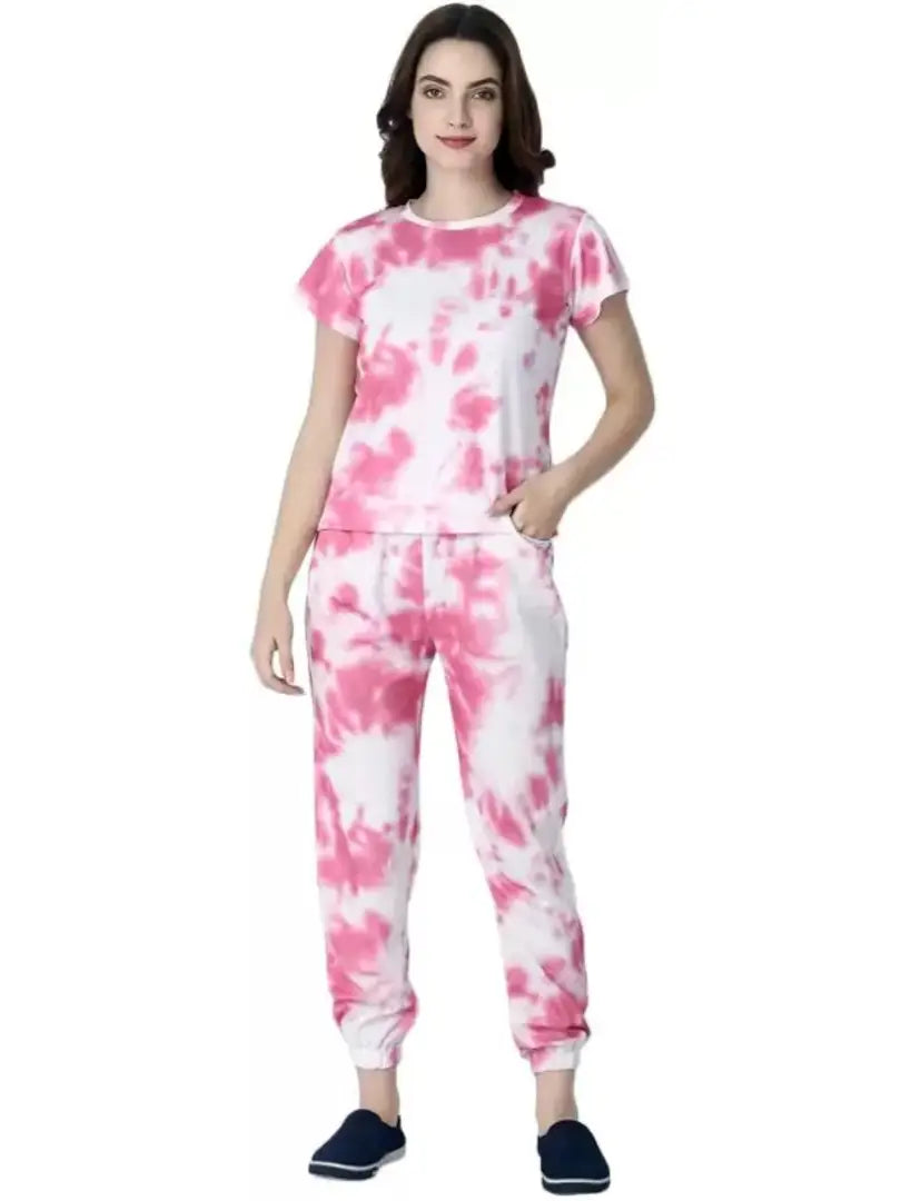 Tie and Dye Jogger with T-Shirt | Trouser with T-shirt Full Pair for Women | Gym Outfit |Tights With Tshirt Pair | Track pant with Tshirt Pair