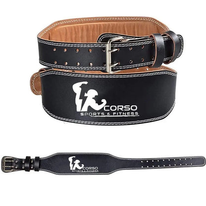 CORSO Small Genuine Leather Weight Lifting Gym Belt For Back Support for Heavy Lifting Belt