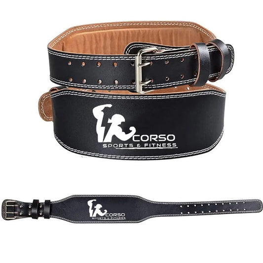 CORSO Small Genuine Leather Weight Lifting Gym Belt For Back Support for Heavy Lifting Belt