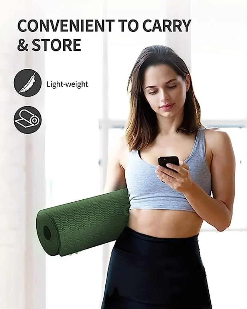 Yoga Mat for Women and Men with Carry Strap EVA Material 4mm Exercise Mat for Workout Yoga Fitness and Meditation