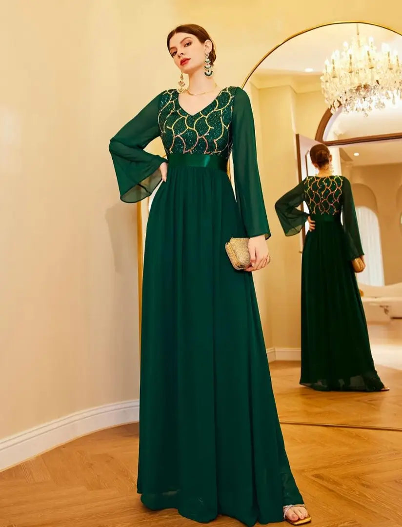 Trendy Georgette Embroidered Gown For Women