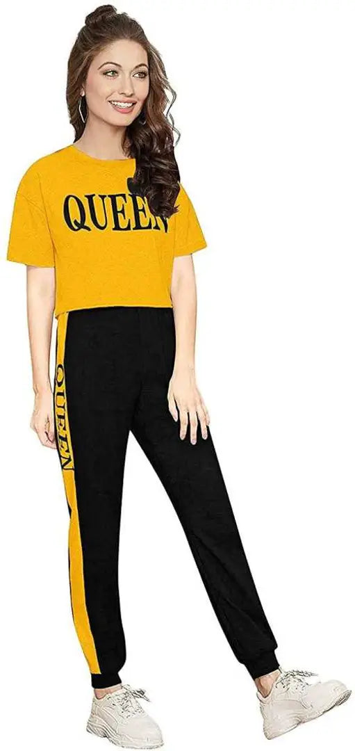 Stylish Women Tracksuit Yellow Queen