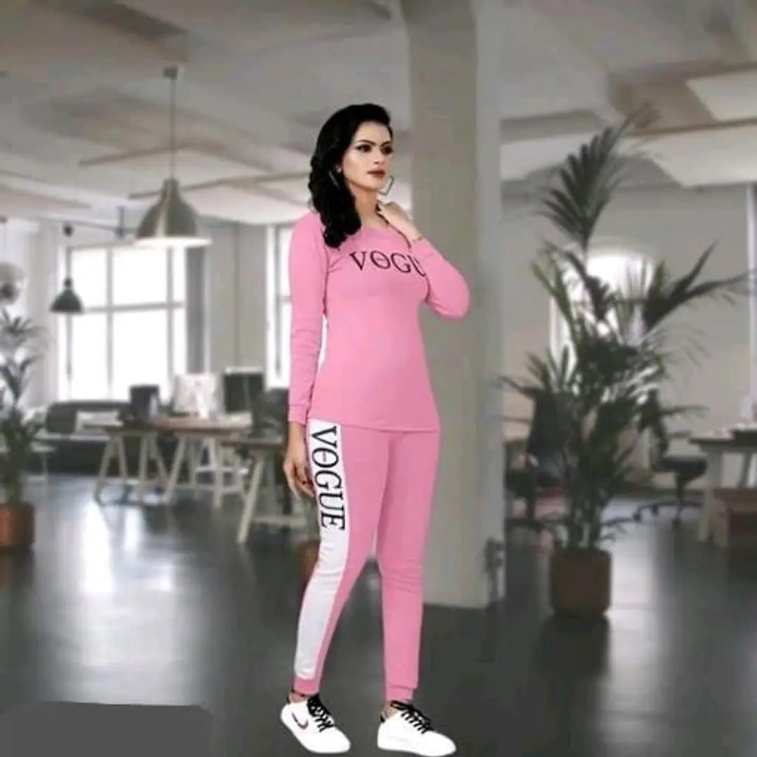 Printed Women Track Suit Pink Vogue