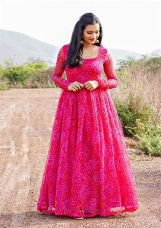 Classic Georgette Printed Gowns for Women