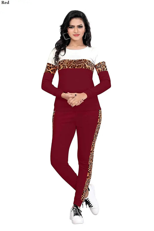 Animal Print Solid Women Track Suit