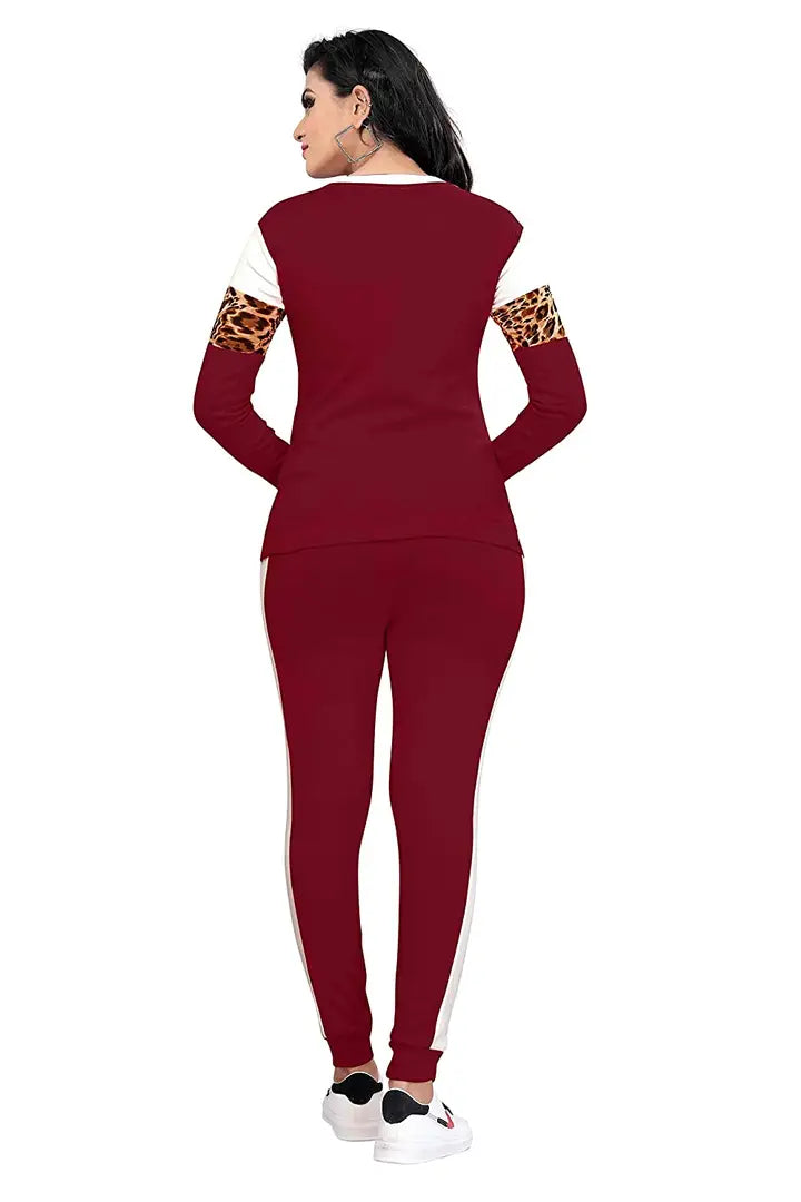 Animal Print Solid Women Track Suit