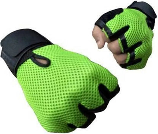 Leatherette Palm with Long Wrist Wrap Weight Lifting Gym Workout Gloves