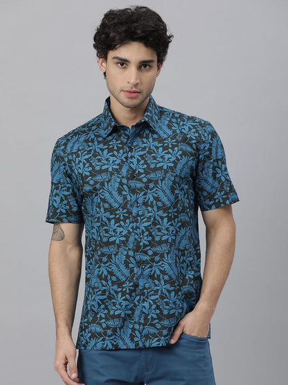 Men's Poly Cotton Printed Half Sleeves Shirt