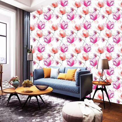 WallDaddy Wallpaper For Wall Self Adhesive Sizee (300x40)Cm Roll Wall Sticker For Home Design Water Colour Flower