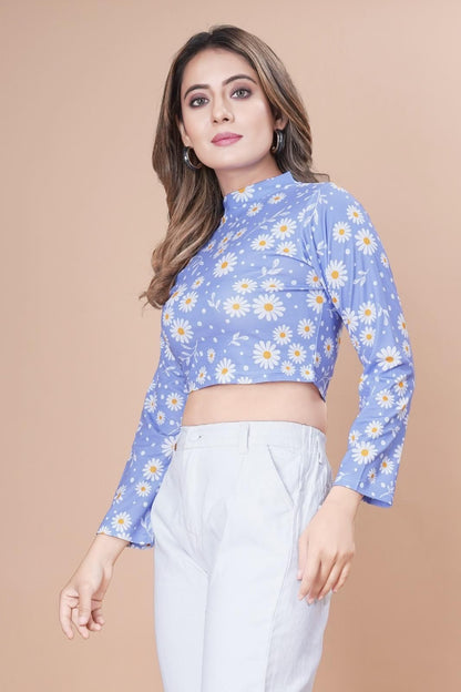 Women Regular Sleeves Printed Multicolor crop Top