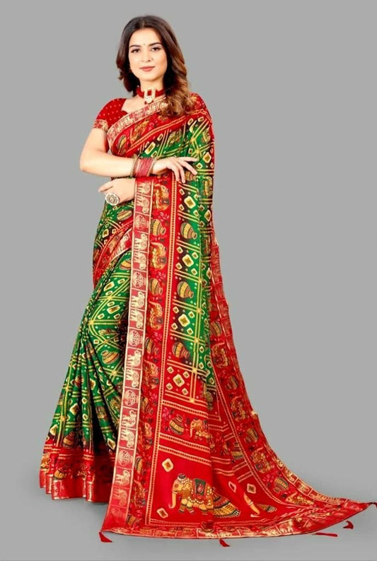 Delicate Printed Silk Saree