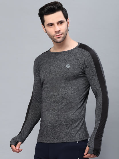 Mens Solid Full Sleeves Active T-Shirt