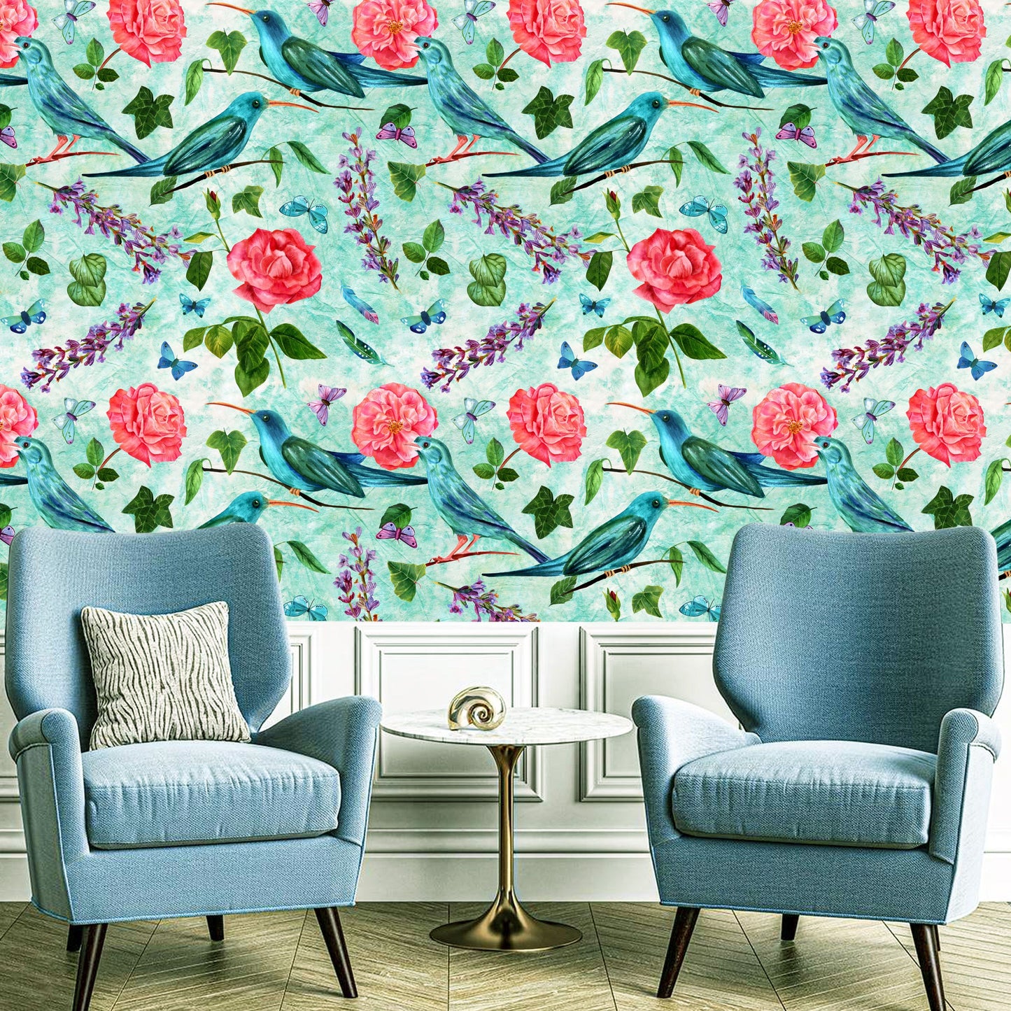 WallDaddy Wallpaper For Wall Self Adhesive Sizee (300x40)Cm Roll Wall Sticker For Home Design Humming Bird