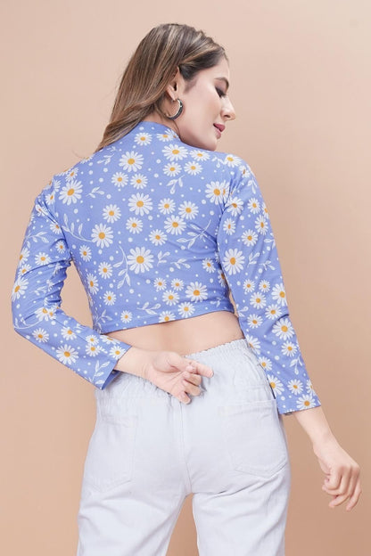 Women Regular Sleeves Printed Multicolor crop Top