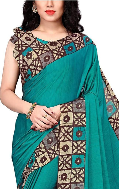 Elegant Printed Silk Saree