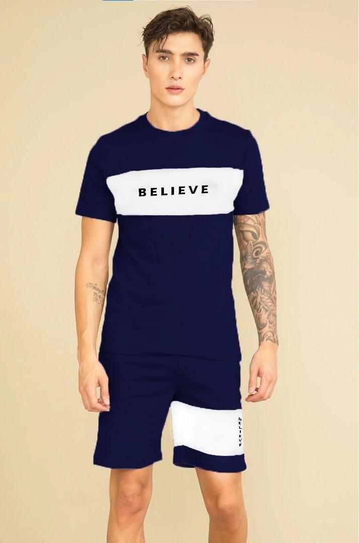 Polyester Printed  Active T-Shirt with Shorts