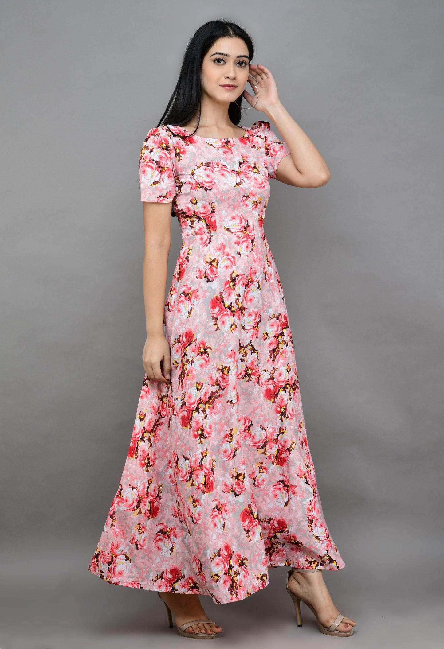 Women's Polyester Printed Maxi Dress